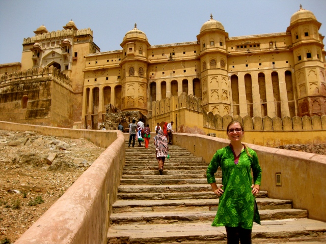 The majestic Amer Fort north of Jaipur.