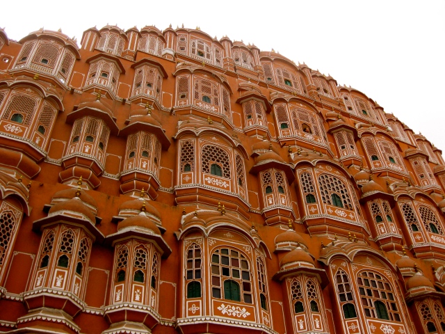 Hawa Mahal, or Palace of the Winds, from the street.
