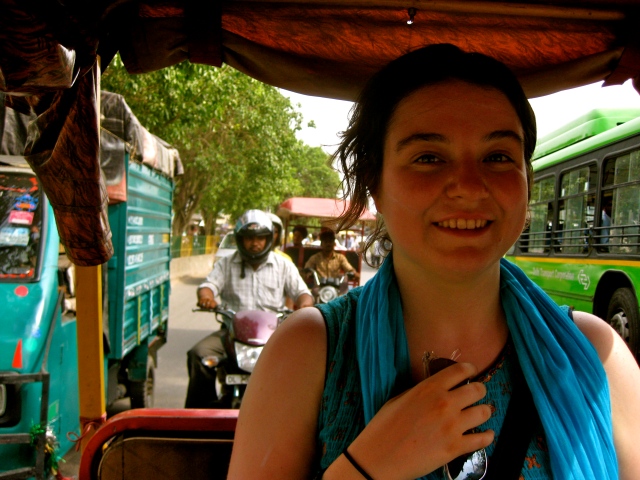 Rickshaw ride out of the Chandni Bazaar.
