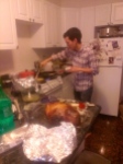 David, chef extraordinaire, putting together a truly amazing and delicious Thanksgiving dinner in his and Andrew's small Manhattan kitchen.